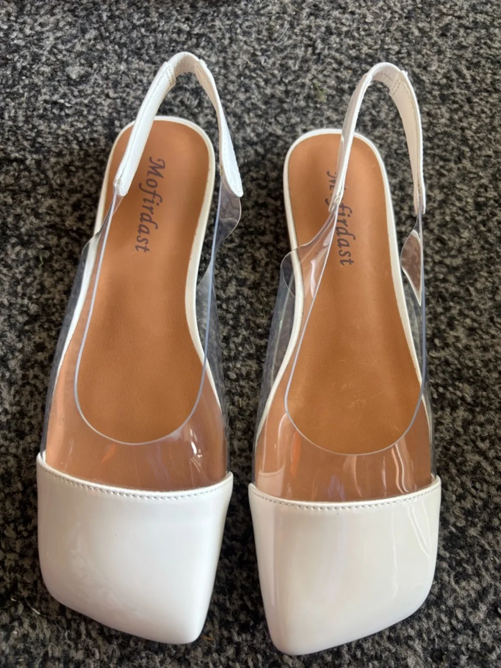 Mofirdast White Clear Slingback Flats Size 7 - Picture 4 of 9